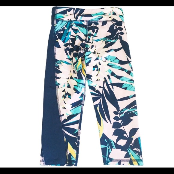 OLD NAVY Palm Floral Leggings With Elastic Waist Pink Girls Size 8Y - Picture 8 of 9